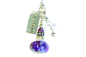 Glass Bead Charm Necklace with Infused Cremains