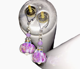 Glass Bead Earrings with Cremains