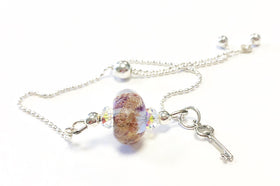 Glass Bead Bolo Bracelet with Cremains