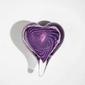 Glass Swirl Heart with Cremains - 20 Colors Available