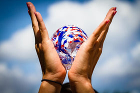 American Confetti Orb with Infused Cremation Ash
