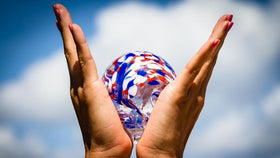 American Confetti Paperweight  with Cremation Ash