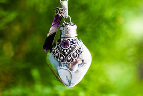 Amethyst Silver Heart Necklace