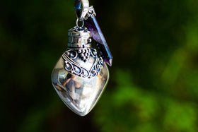 Amethyst Silver Heart Necklace