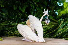 Angel Cremation Ash Keepsake Urn with Silver Heart Pendant