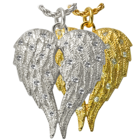 Angel Wings Pendant for Rememberance of Two Individuals