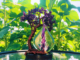 Wire Wrapped Flame Tree with Cremains