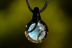 Baseball Softball Hologram Pendant with Infused Cremation Ash