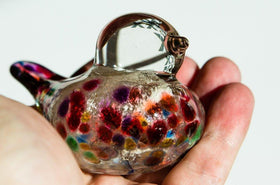 Bird in the Hand Glass Paperweight with Infused Ash