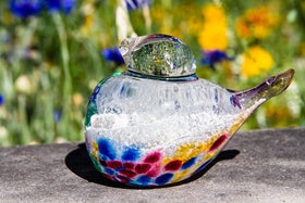Bird in the Hand Glass Paperweight with Infused Ash