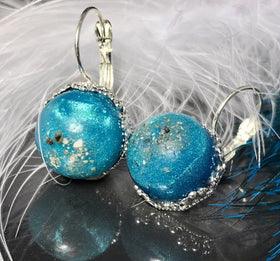 Ring and Earring Set with Infused Ashes - Pearl Finish