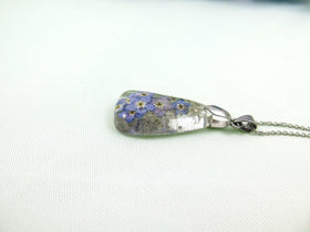 Botanical Jewelry with Infused Ashes and Forget Me Not Flowers