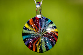 Color Wheel Pendant with Infused Cremation Ash