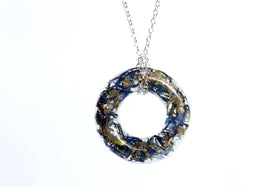 Cornflower Washer Necklace with Infused Cremation Ash