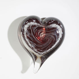 Glass Swirl Heart with Cremains - 20 Colors Available