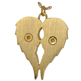 Angel Wings Pendant for Rememberance of Two Individuals