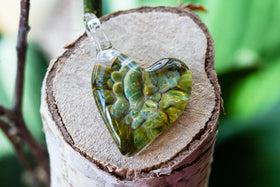 Crocodile Heart Pendant with Infused Cremation Ash