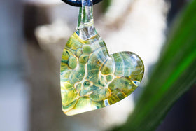 Crocodile Heart Pendant with Infused Cremation Ash