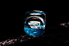 Cube Glass Paperweight with Cremation Ash