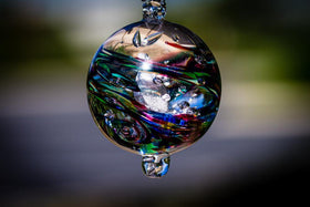 Dark Confetti Orb with Cremation Ash