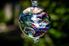 Dark Confetti Orb with Cremation Ash