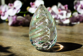 Dichroic Rainbow Egg with Cremains