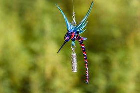 Dragon Hummingbird with Silver Keepsake for Ashes
