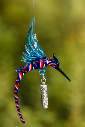 Dragon Hummingbird with Silver Keepsake for Ashes