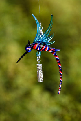 Dragon Hummingbird with Silver Keepsake for Ashes