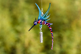Dragon Hummingbird with Silver Keepsake for Ashes