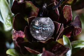 Dragonfly Hologram Pendant with Infused Cremation Ash