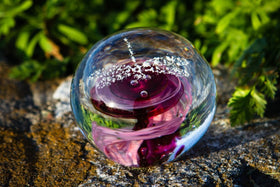 Dragonfly Snowfall Orb with Cremation Ash