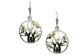 Dragonfly Sympathy Earrings - Silver and Gold
