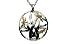 Dragonfly Sympathy Necklace - Silver and Gold