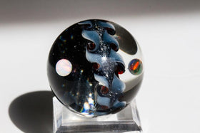 Eclipse Marble with Infused Cremation Ash and Opals