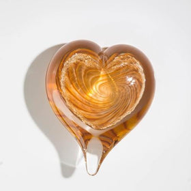 Glass Swirl Heart with Cremains - 20 Colors Available