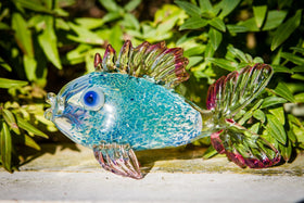Glass Fish with Cremation Ash