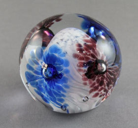 Flower Explosion Paperweight with Infused Ash Center