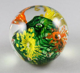 Flower Explosion Paperweight with Infused Ash Center