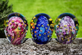 Flowery Mountain Paperweight with Cremains