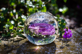Galaxy Snowfall Orb with Cremation Ash