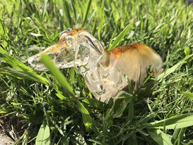 Glass Dog Sculpture with Cremains
