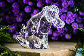 Glass Dog Sculpture with Cremains