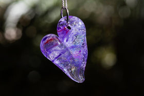 Glass Heart Pendant with Ash