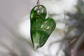 Glass Heart Pendant with Ash