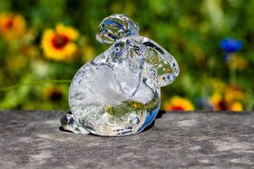 Glass Bunny Rabbit Sculpture with Cremains