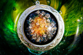 Memorial Glass Locket with Infused Cremation Ash