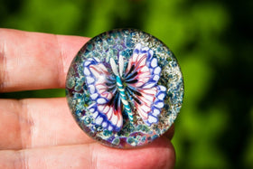 Glass Butterfly Touchstone with Cremation Ash