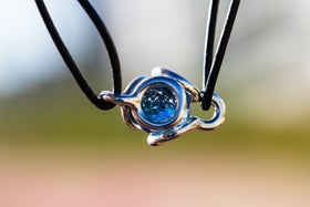 Unity Pendant with Infused Cremains and 12mm glass marble