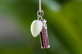 Green Paua Shell Silver Necklace